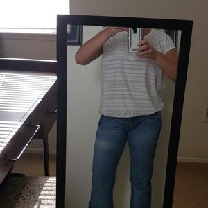 Maurices white knit open back shirt